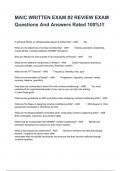 MAIC WRITTEN EXAM &num;2 REVIEW EXAM Questions And Answers Rated 100&percnt;&excl;&excl;&excl;