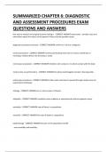 SUMMARIZED CHAPTER 6&colon; DIAGNOSTIC  AND ASSESSMENT PROCEDURES EXAM  QUESTIONS AND ANSWERS