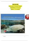 Fundamentals of Corporate Finance&comma; 13th Edition TEST BANK by Ross&comma; Westerfield&comma; Verified Chapters 1 - 27&comma; Complete Newest Version ISBN-9781270772395