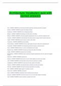 Architecture Vocabulary quiz with  correct answers