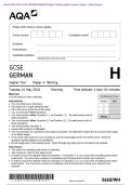 Actual 2024 AQA GCSE GERMAN 8668&sol;WH Paper 4 Writing Higher Tier Merged Question Paper &plus; Mark Scheme