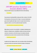 CRT&sol;RRT practice Questions and  Answers &lpar;Rated 100&percnt;&rpar;