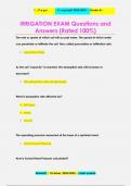 IRRIGATION EXAM Questions and  Answers &lpar;Rated 100&percnt;&rpar;
