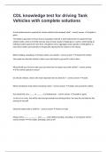 CDL knowledge test for driving Tank Vehicles with complete solutions