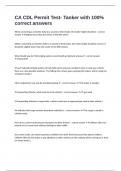 CA CDL Permit Test- Tanker with 100&percnt; correct answers
