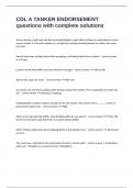 CDL A TANKER ENDORSEMENT questions with complete solutions