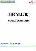 HRM3705 STUDY NOTES &lpar;Summary&rpar;