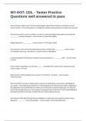 package deal for CDL-TANKER  exam correctly answered