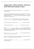 Oregon CDL&comma; Tanker Vehicles&comma; Section 8&comma; 2024-2025 latest update to pass