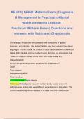 NR 605 &vert; NR605 Midterm Exam &vert; Diagnosis & Management in Psychiatric-Mental Health across the Lifespan I Practicum Midterm Exam &vert; Questions and Answers with Rationale &vert; Chamberlain
