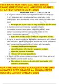 TEST BANK NUR 4500 ALL MED SURGE EXAMS QUESTIONS AND ANSWERS GRADED A&plus; LATEST UPDATE 2024-2025