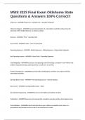 MSIS 3223 Final Exam Oklahoma State Questions & Answers 100&percnt; Correct&excl;&excl; 