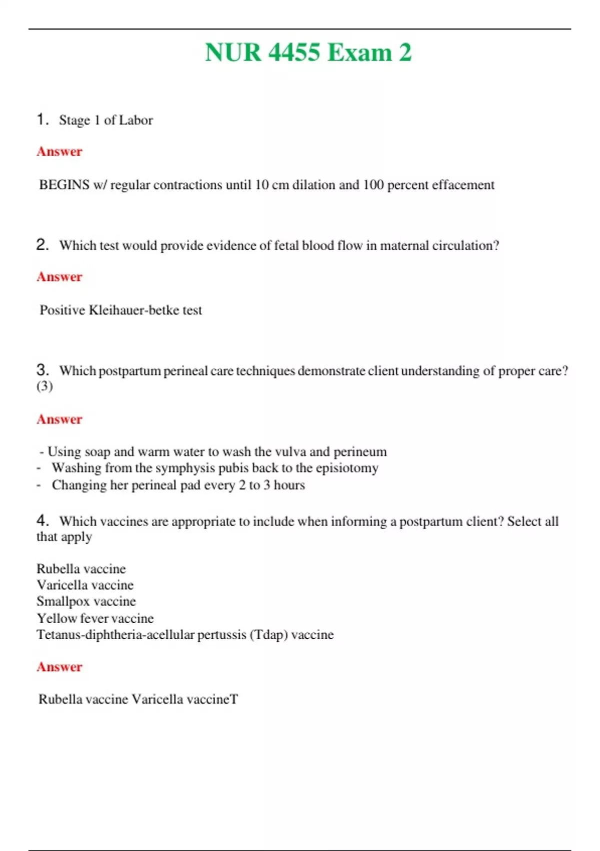 NUR 4455 ( LATEST 2024 / 2025 ) EXAM 2 | NEW FULL QUESTIONS AND ANSWERS ...