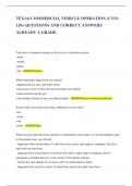 TEXAS COMMERCIAL VEHICLE OPERATION &lpar;CVO&rpar;  120&plus; QUESTIONS AND CORRECT ANSWERS ALREADY A GRADE&period;