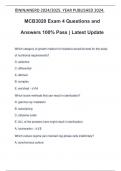 MCB3020 Exam 4 Questions and Answers 100&percnt; Pass &vert; Latest Update