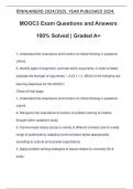 MOOC3 Exam Questions and Answers 100&percnt; Solved &vert; Graded A&plus;