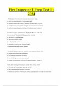 Fire Inspector I Prep Test 1 - 2024