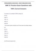 NNP 21 Practice Exam Questions with 100&percnt; Correct Answers