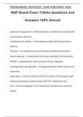 NNP Board Exam Tidbits Questions and Answers 100&percnt; Solved