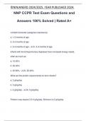 NNP CCPR Test Exam Questions and Answers 100&percnt; Solved &vert; Rated A&plus;