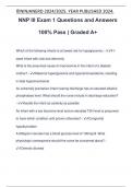 NNP III Exam 1 Questions and Answers 100&percnt; Pass &vert; Graded A&plus;