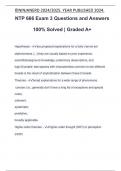 NTP 666 Exam 3 Questions and Answers 100&percnt; Solved &vert; Graded A&plus;