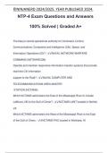 NTP-4 Exam Questions and Answers 100&percnt; Solved &vert; Graded A&plus;