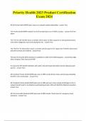 Priority Health Product Certification Exam 2024