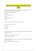 Movement Science II Exam I USA 2024