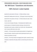 NU 300 Exam 7 Questions and Answers 100&percnt; Solved &vert; Latest Update