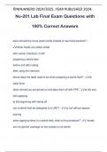 Nu-201 Lab Final Exam Questions with 100&percnt; Correct Answers