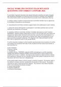SOCIAL WORK 238 CONTENT EXAM DETAILED QUESTIONS AND CORRECT ANSWERS 2024&period;