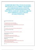 GUIDEWIRE BEST PRACTICES EXAM 2024- 2025 WITH ACTUAL CORRECT QUESTIONS  AND VERIFIED DETAILED ANSWERS  &vert;FREQUENTLY TESTED QUESTONS AND  SOLUTIONS &vert;ALREADY GRADED A&plus;&vert;BRAND  NEW VERSION&excl;&excl;&vert;LATEST UPDATE  &vert;GUARANTEED PASS