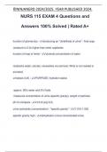 NURS 115 EXAM 4 Questions and Answers 100&percnt; Solved &vert; Rated A&plus;