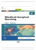 Test Bank for Medical-Surgical Nursing 8th Edition by Mary Ann Linton & Adrianne Dill - Matteson - Complete&comma; Elaborated and Latest Test Bank&period; All Chapters Included &vert; Complete Solution &vert; Grade A&plus;&period;