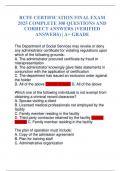 RCFE CERTIFICATION FINAL EXAM 2025 COMPLETE 300 QUESTIONS AND CORRECT ANSWERS &lpar;VERIFIED ANSWERS&rpar; &vert; A&plus; GRADE