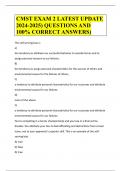 CMST EXAM 2 LATEST UPDATE 2024-2025&rpar; QUESTIONS AND 100&percnt; CORRECT ANSWERS&rpar;