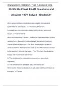 NURS 364 FINAL EXAM Questions and Answers 100&percnt; Solved &vert; Graded A&plus;