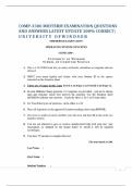 COMP-3300 MIDTERM EXAMINATION QUESTIONS AND ANSWERS LATEST UPDATE &lpar;CLOSED book test&rpar;
