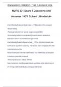 NURS 371 Exam 1 Questions and Answers 100&percnt; Solved &vert; Graded A&plus;