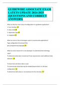 GUIDEWIRE ASSOCIATE EXAM LATETS UPDATE 2024-2025 &lpar;QUESTIONS AND CORRECT ANSWERS&rpar;