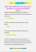 RNC-OB Certification Review Exam Questions and Answers &lpar;Rated  100&percnt;&rpar;