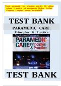Test bank paramedic care principles practice 5th edition volume 3 medical emergencies bledsoe Verified Chapters&comma; Complete Newest Version2024&period;