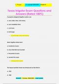 Texas Irrigator Exam Questions and  Answers &lpar;Rated 100&percnt;&rpar;