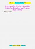 Texas Irrigator License Exam 2020&colon;  Hydraulics Questions and Answers &lpar;Rated 100&percnt;&rpar;