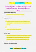 Texas Irrigator License Study Guide Questions and Answers &lpar;Rated  100&percnt;&rpar;