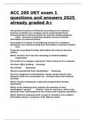 ACC 200 UKY exam 1 questions and answers 2025 already graded A&plus;&period;