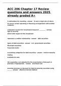 ACC 206 Chapter 17 Review questions and answers 2025 already graded A&plus;&period;