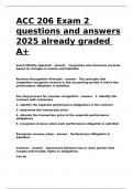 ACC 206 Exam 2 questions and answers 2025 already graded A&plus;