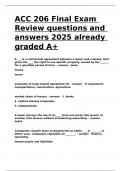 ACC 206 Final Exam Review questions and answers 2025 already graded A&plus;